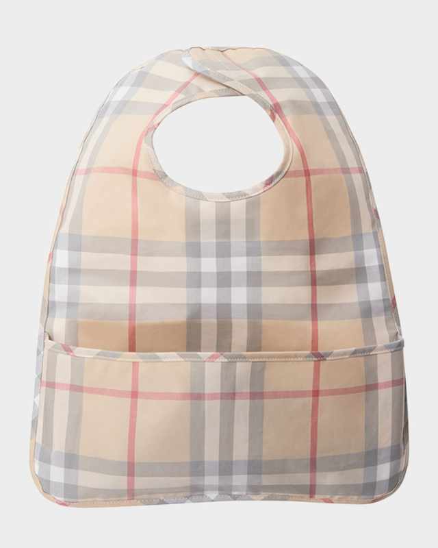 Kid's Wesley Cotton Check Baby Bib